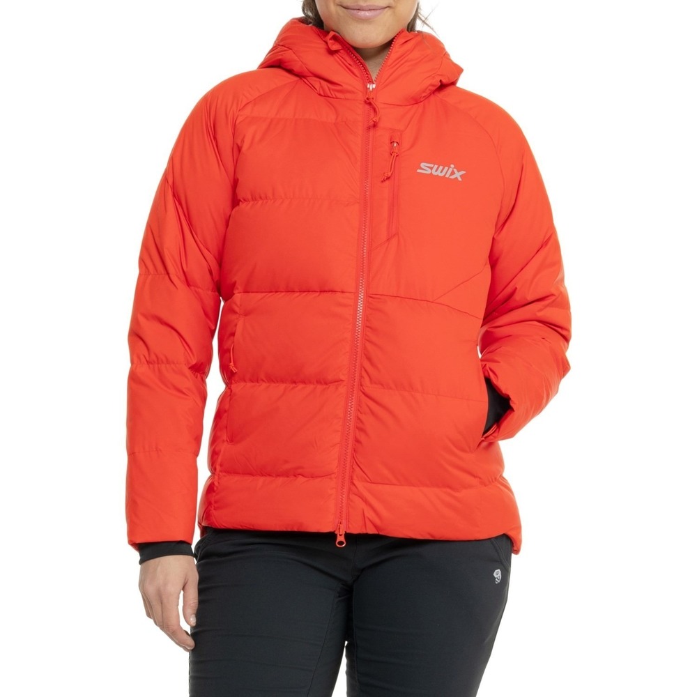 NEW Swix Focus Down  Fill Jacket Zip Up Insulated Red Women Sz XL Winter Outdoor